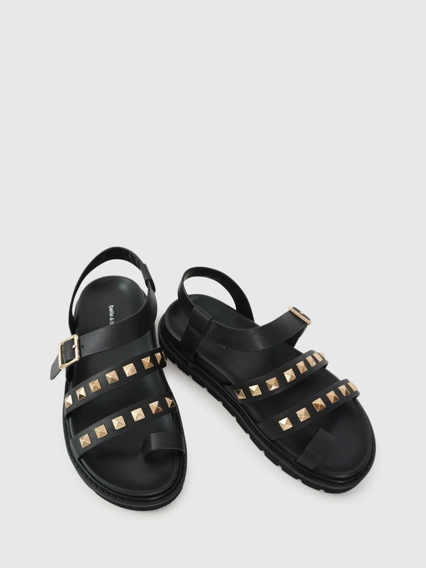 Morning Mood Chunky Stud Sandal - Black