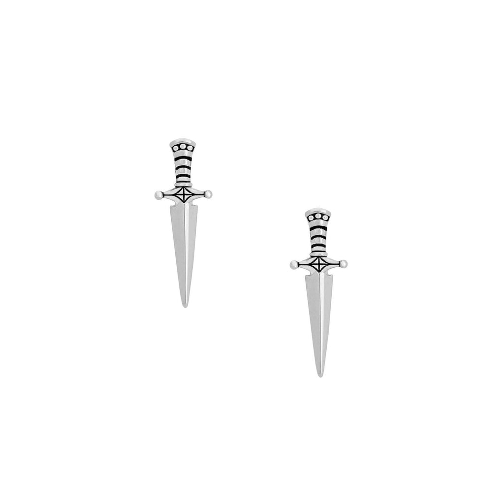 Dagger Studs: Rhodium Plated