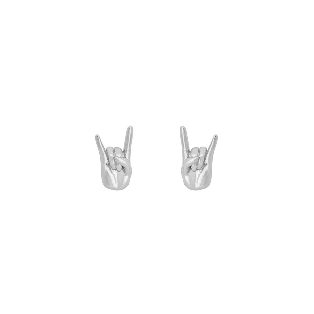 Heavy Metal Studs: Rhodium Plated