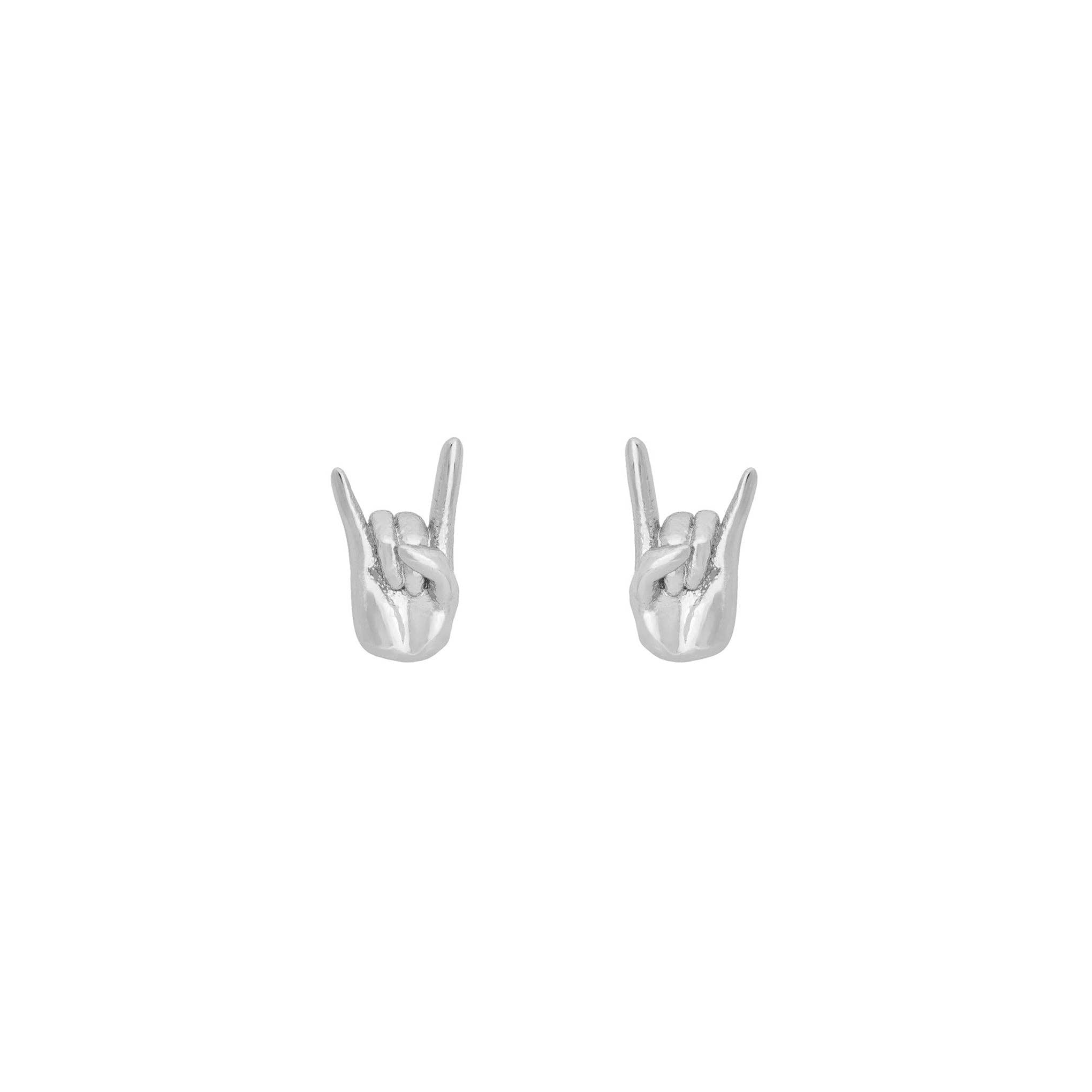 Heavy Metal Studs: Rhodium Plated
