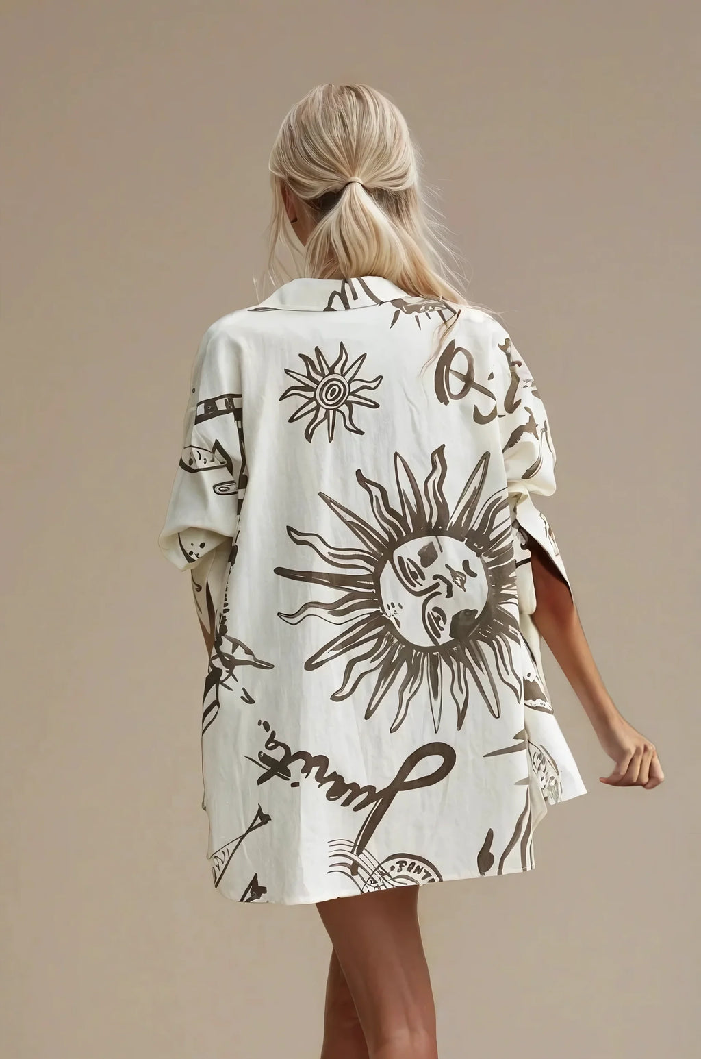 Nacida shirt Juanita print Cream