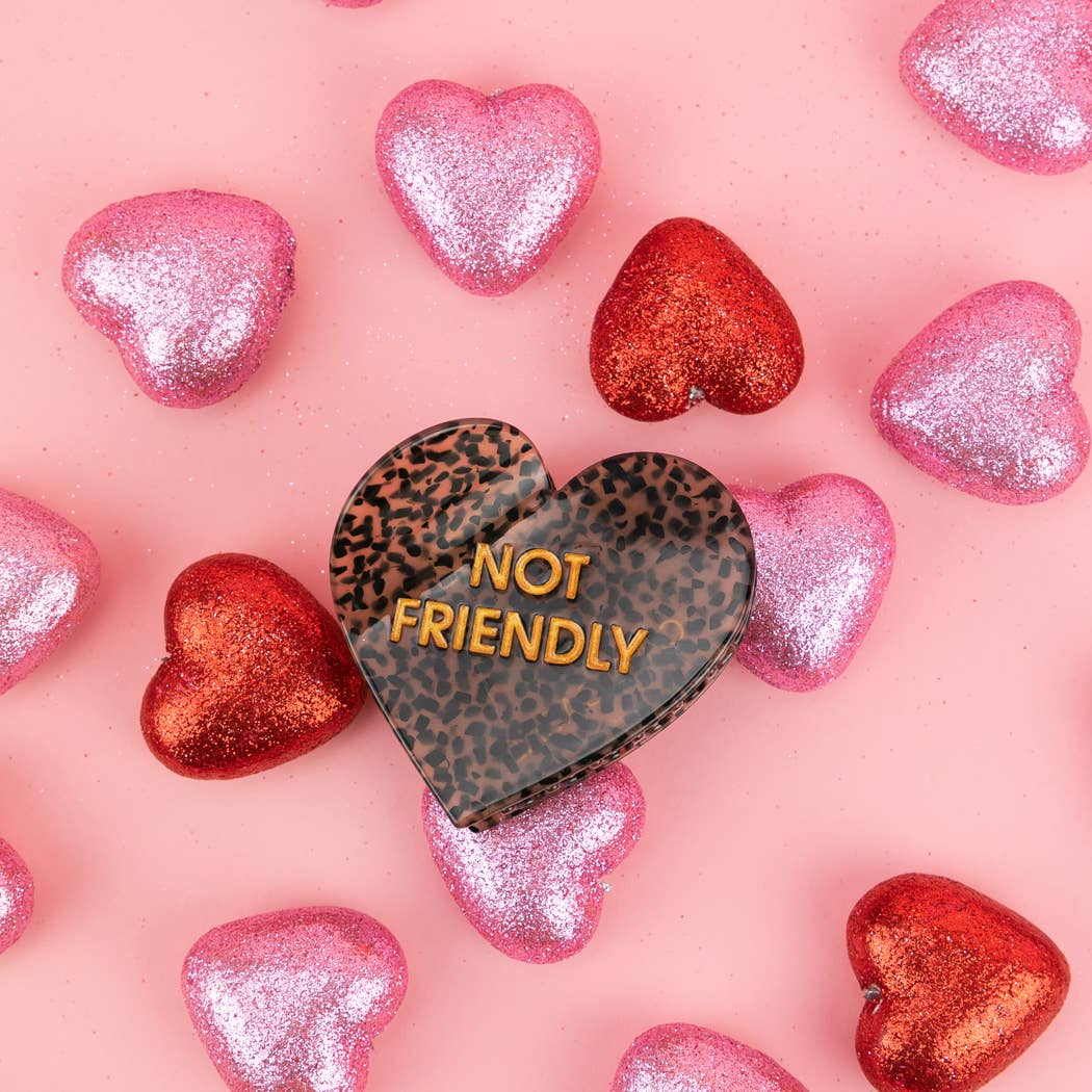 Not Friendly - Heart Acetate Hair Claw Clip