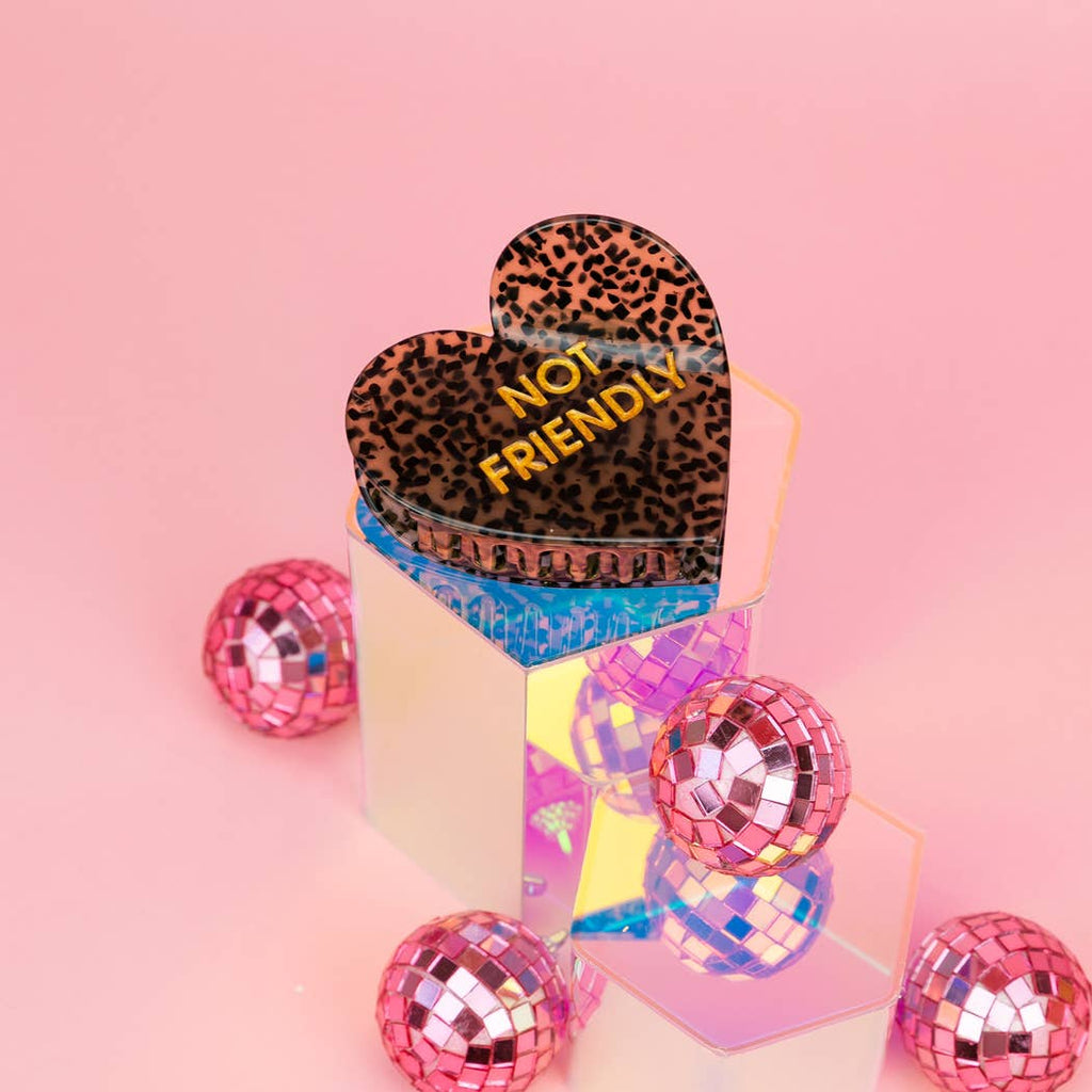 Not Friendly - Heart Acetate Hair Claw Clip