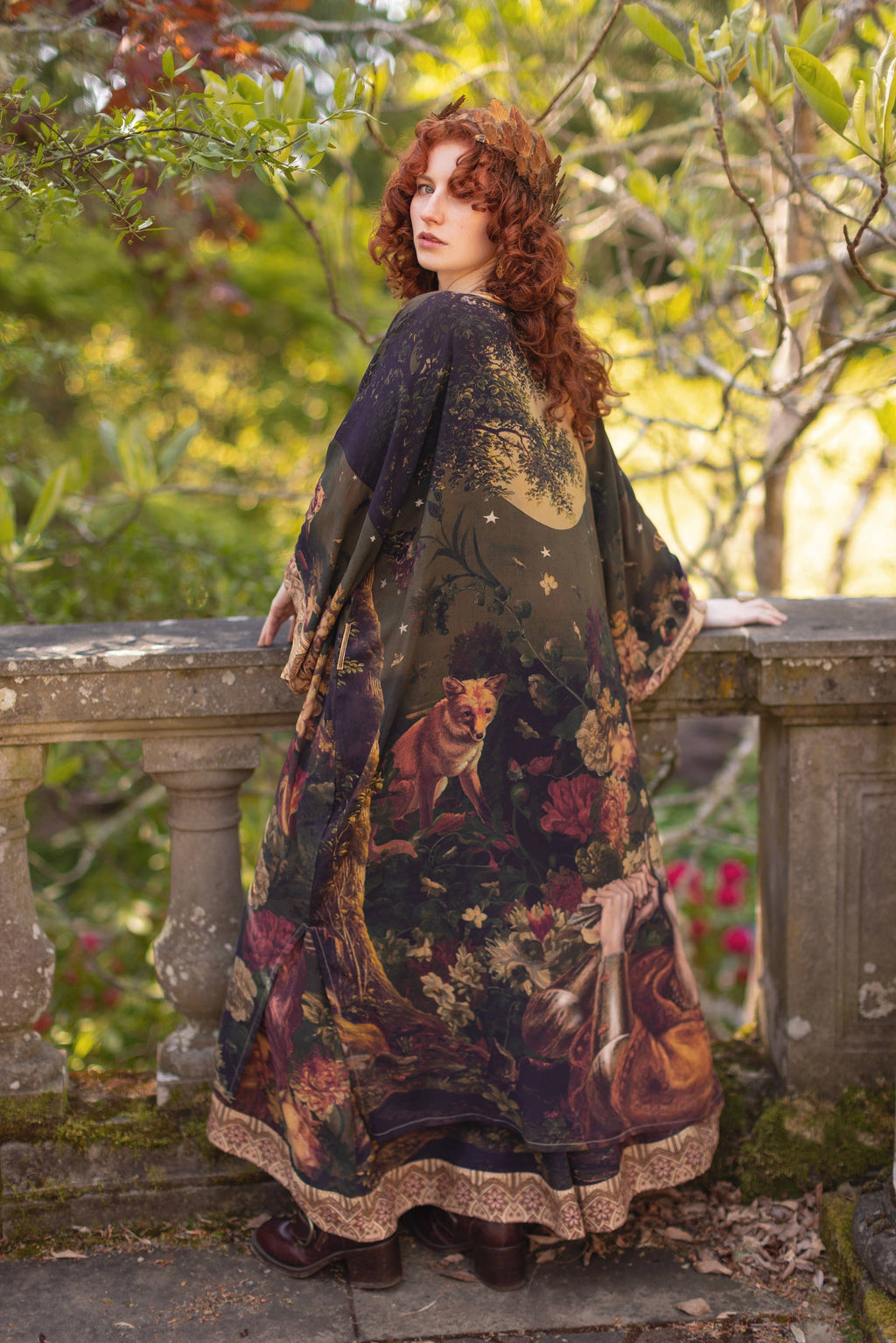 The Messenger Opera Duster Robe w/ Joan of Arc & Florals