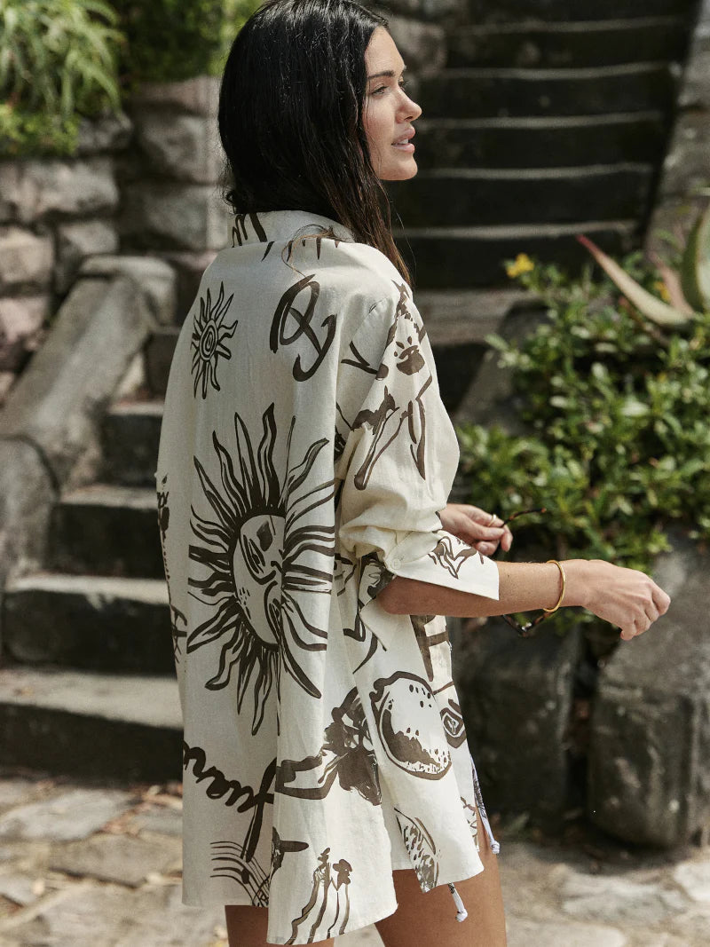 Nacida shirt Juanita print Cream