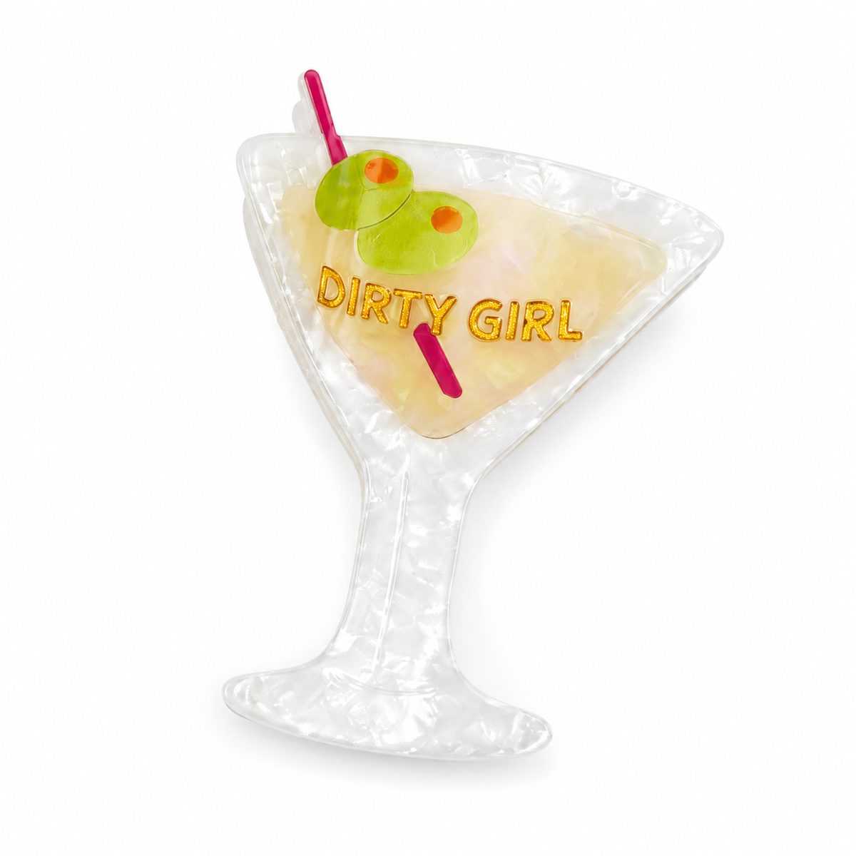 Dirty Girl - Martini Acetate Hair Claw Clip