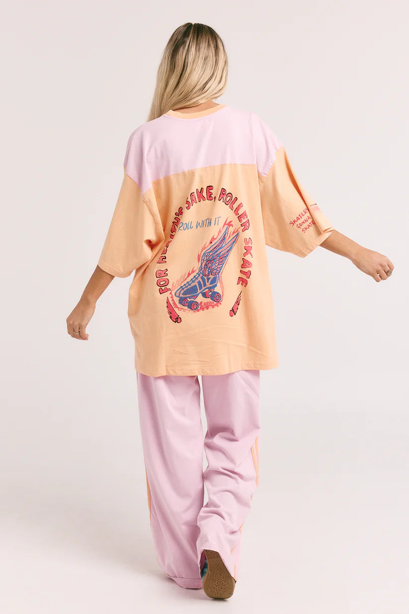 Skate Don't Hate tee Peach