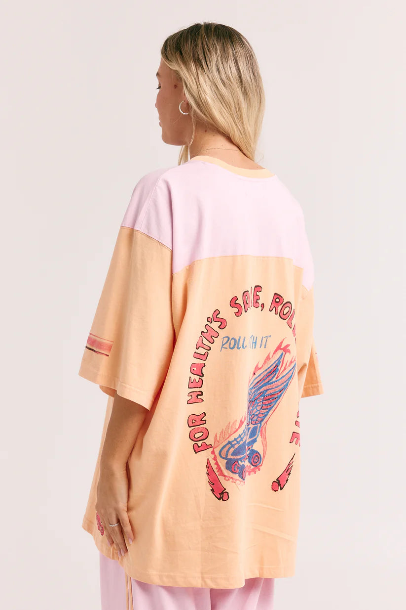 Skate Don't Hate tee Peach