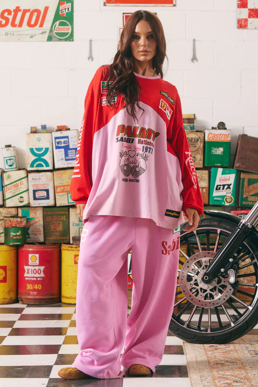 Wide leg Sweat Pants - Pink