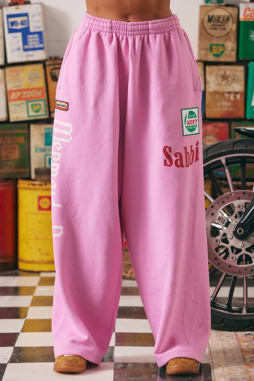 Wide leg Sweat Pants - Pink