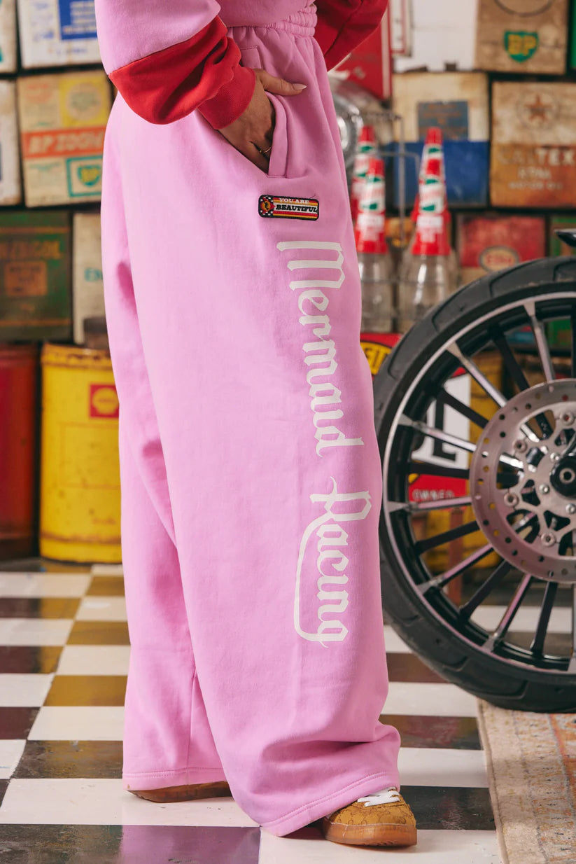 Wide leg Sweat Pants - Pink
