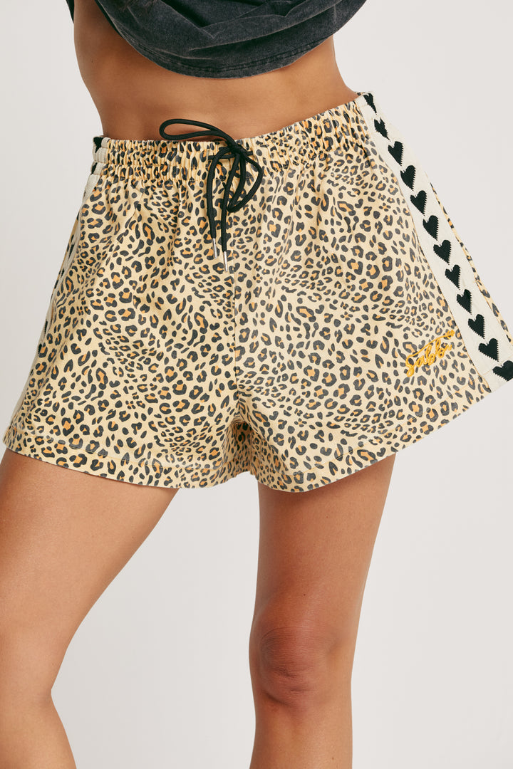 Leopard Raving Hearts Shorts