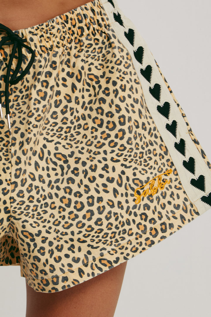 Leopard Raving Hearts Shorts