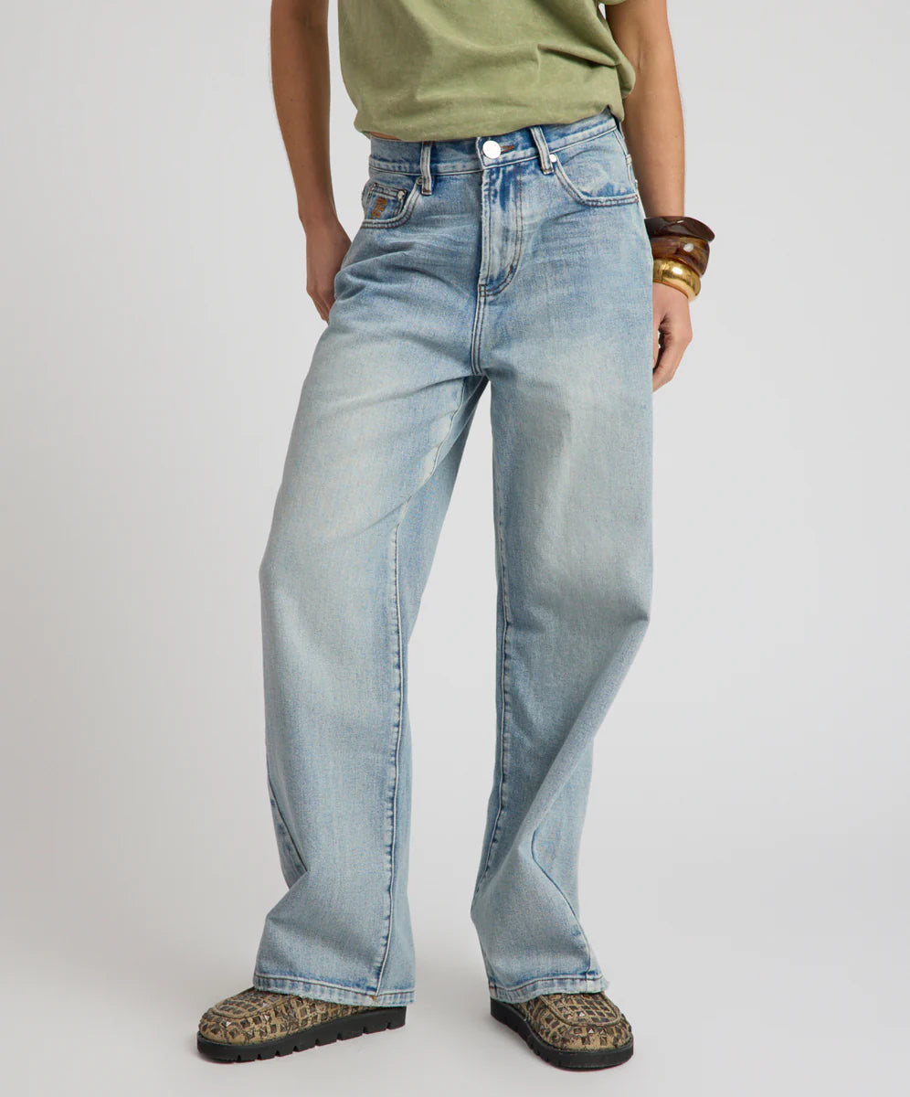 Baxters Mid Waist Wide Leg Denim Jeans - Hendrixe Blue