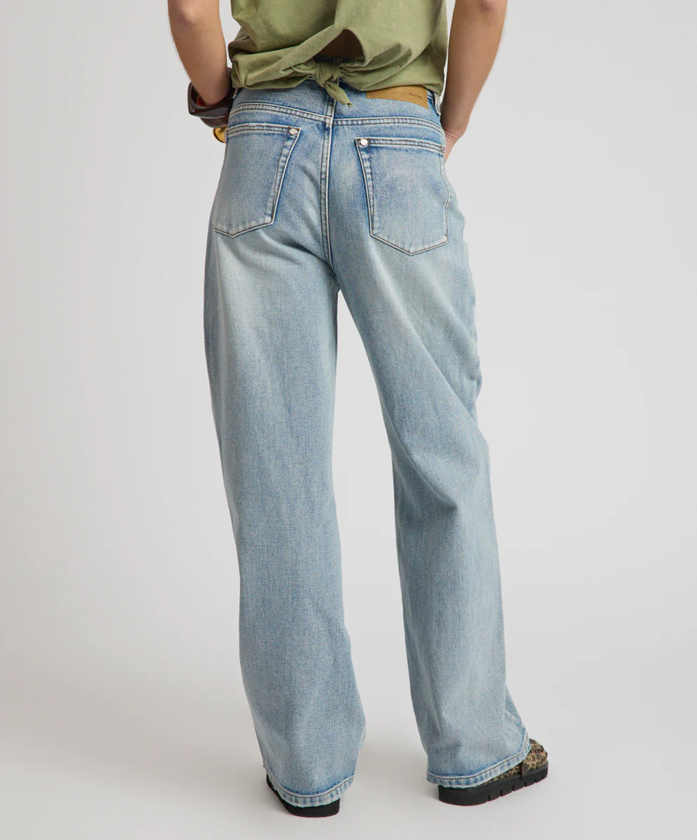 Baxters Mid Waist Wide Leg Denim Jeans - Hendrixe Blue
