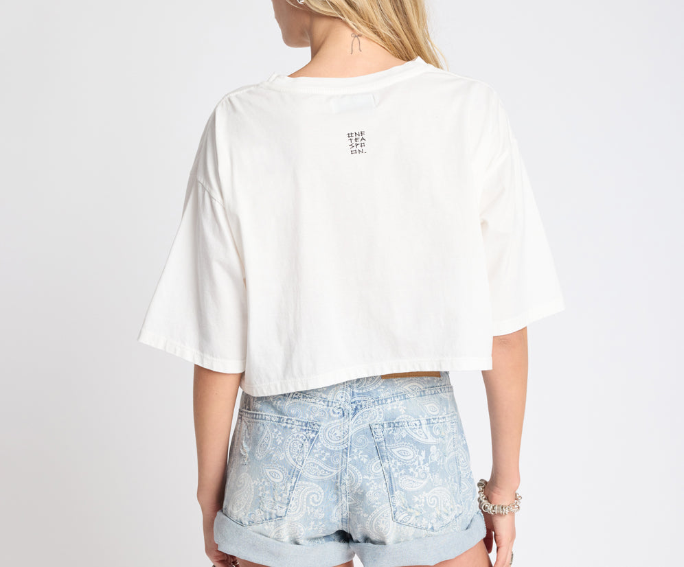 One Logo Boxy Crop Tee - Ivory