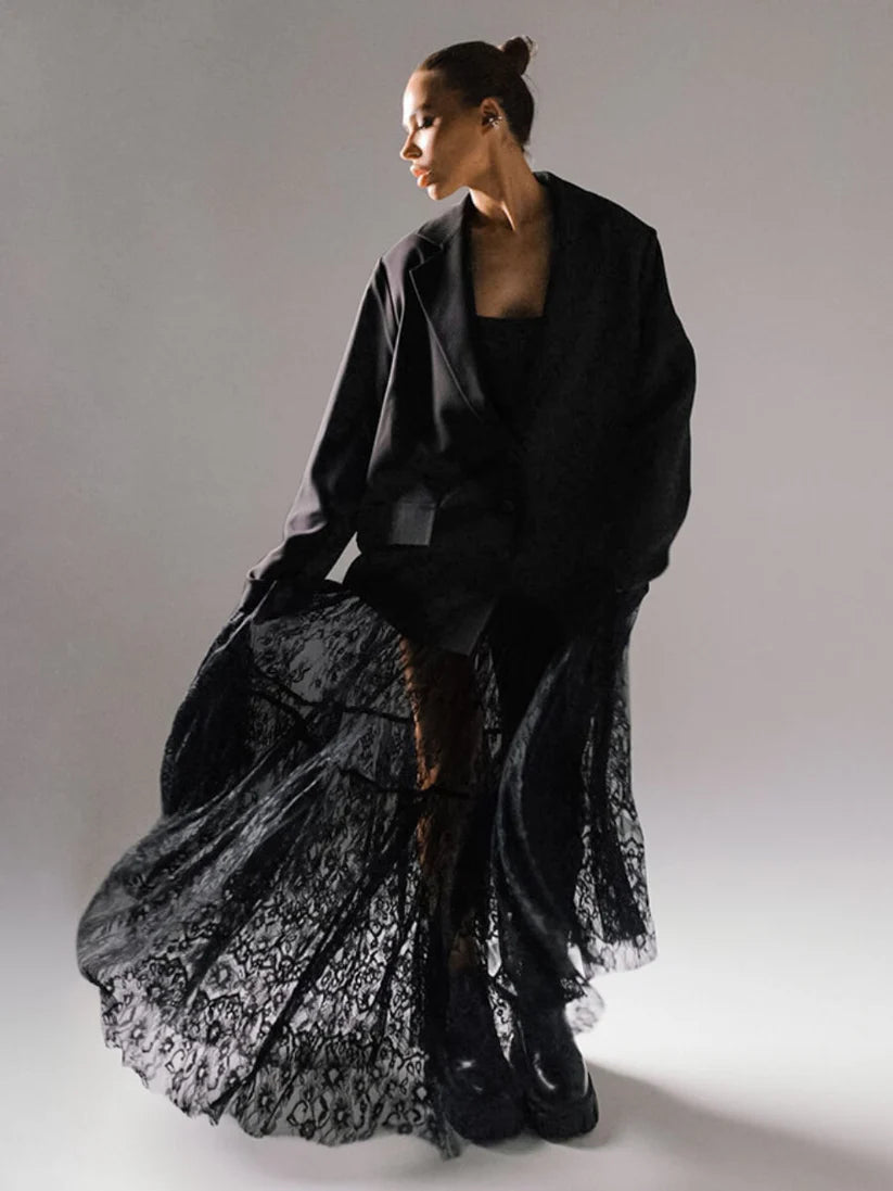 Stevie Lace Skirt- Black