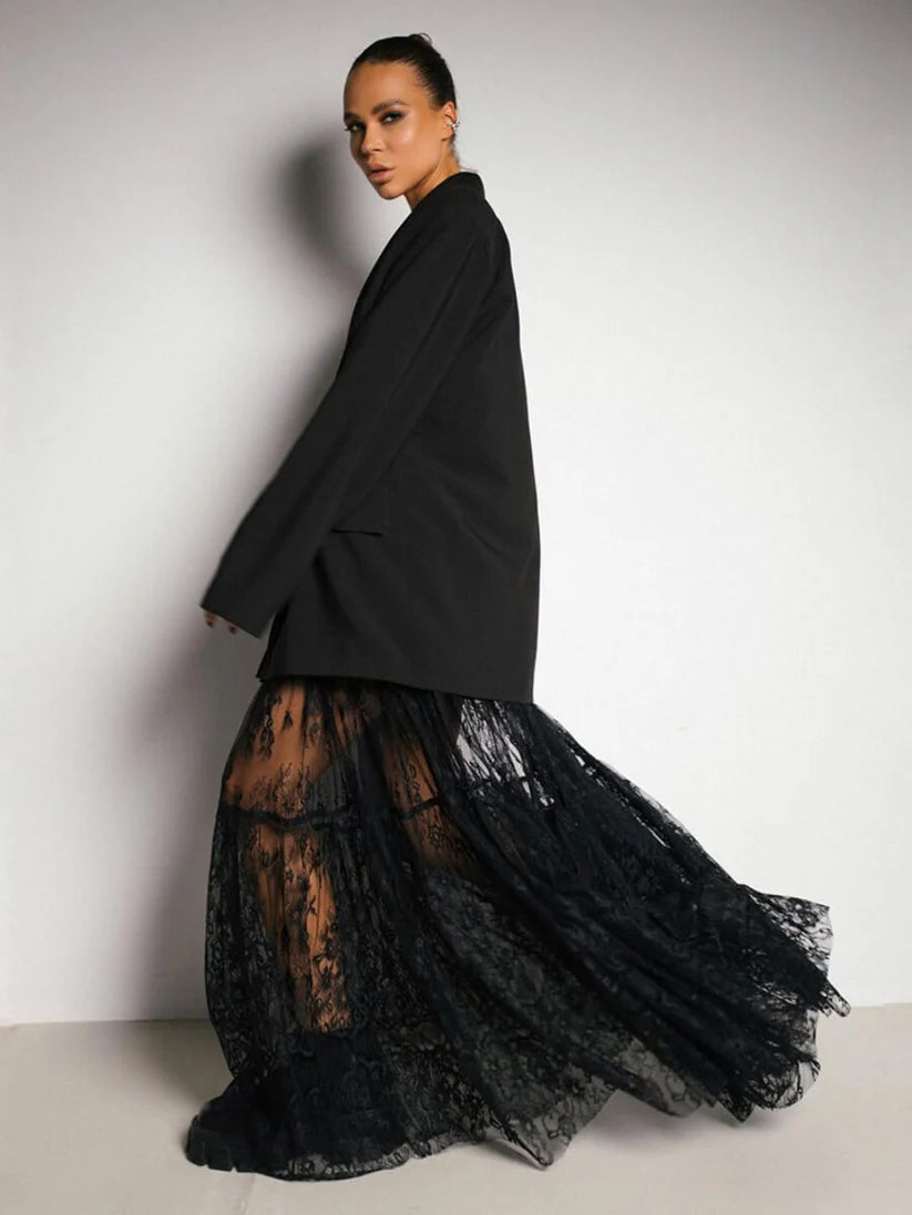Stevie Lace Skirt- Black