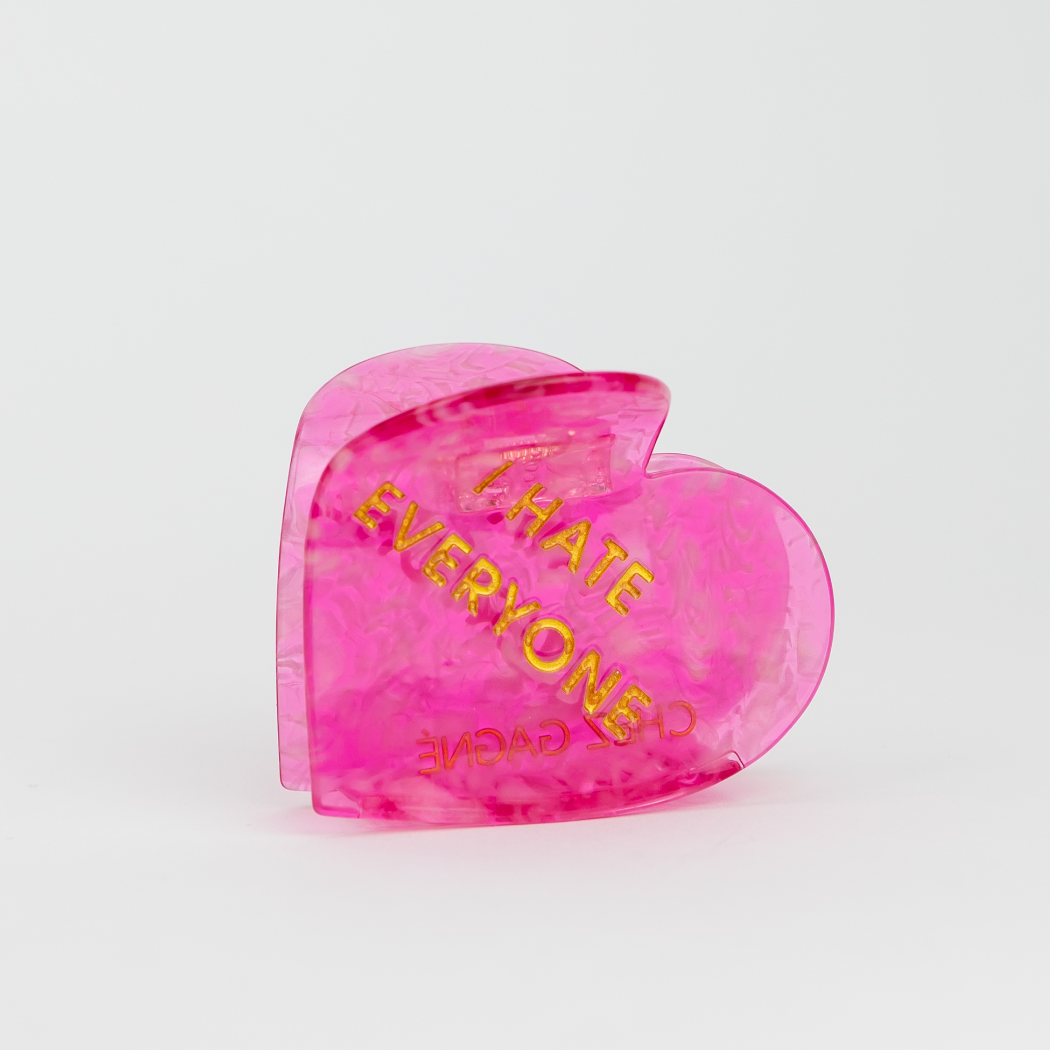 I Hate Everyone - Heart Acetate Hair Claw Clip