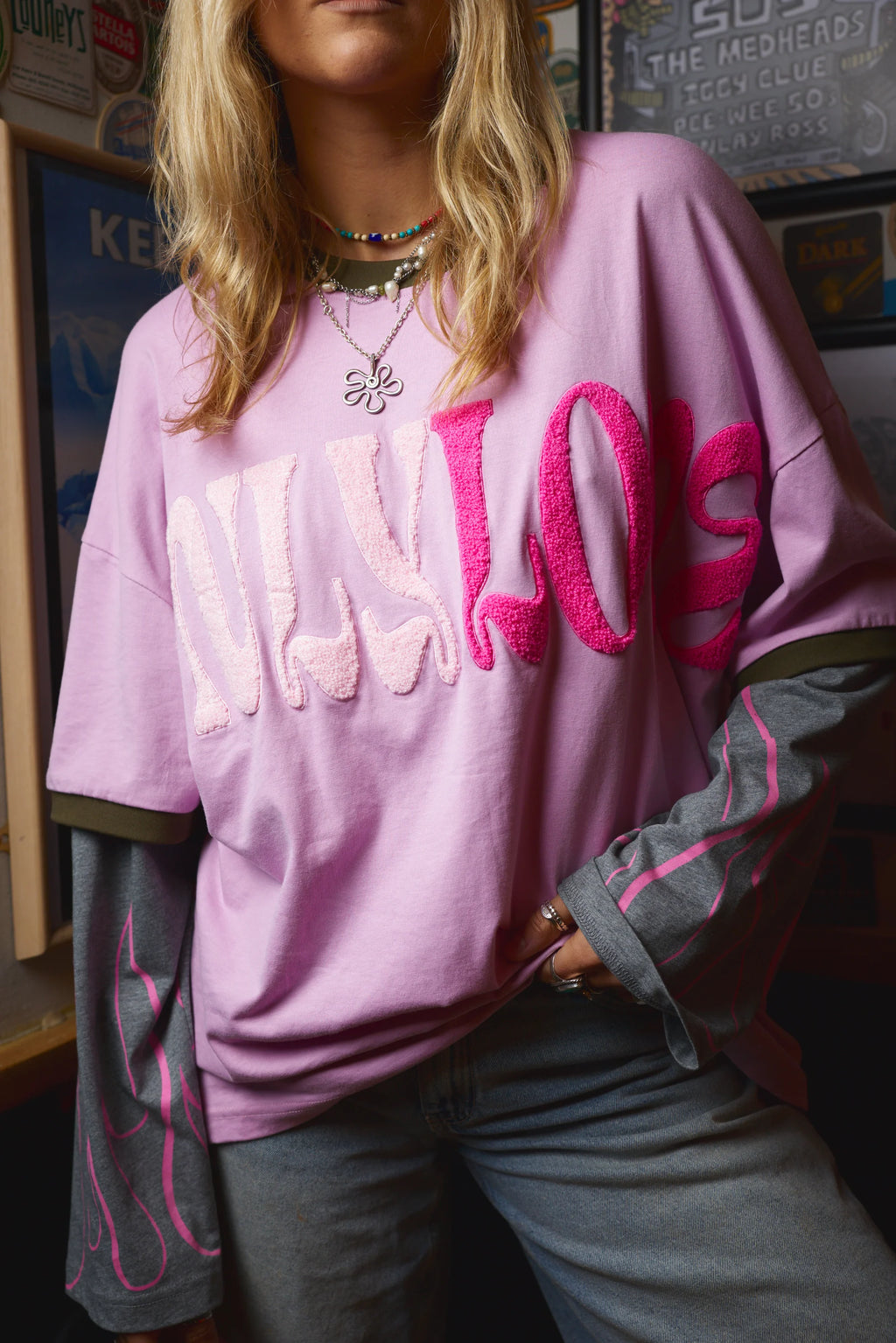 Love Sick Layered Tee - Wisteria