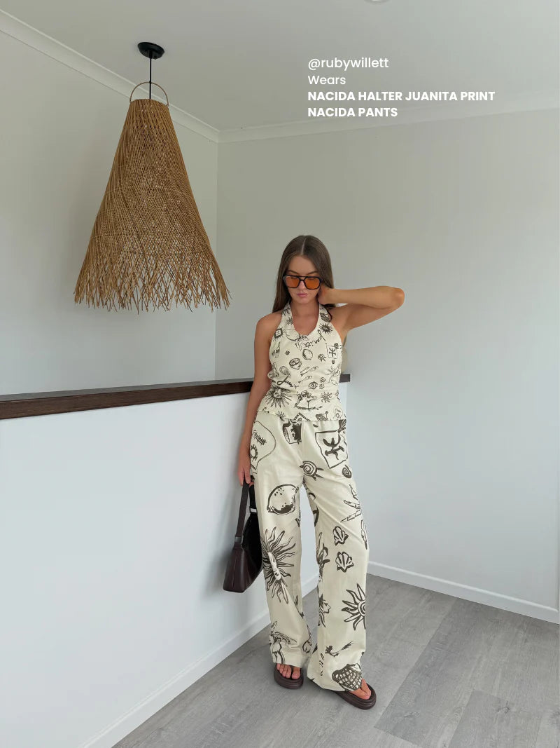 Nacida pants Juanita print cream