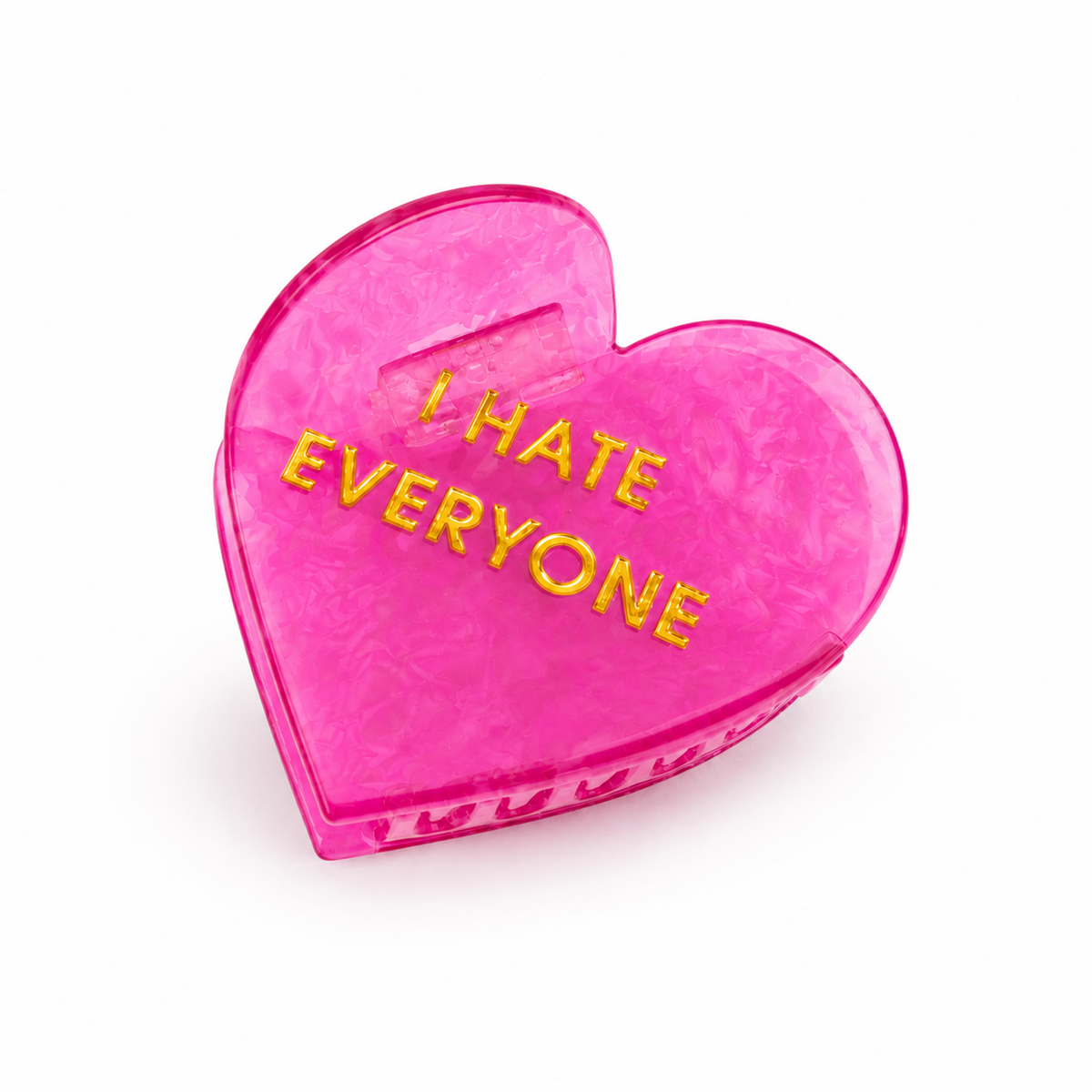 I Hate Everyone - Heart Acetate Hair Claw Clip