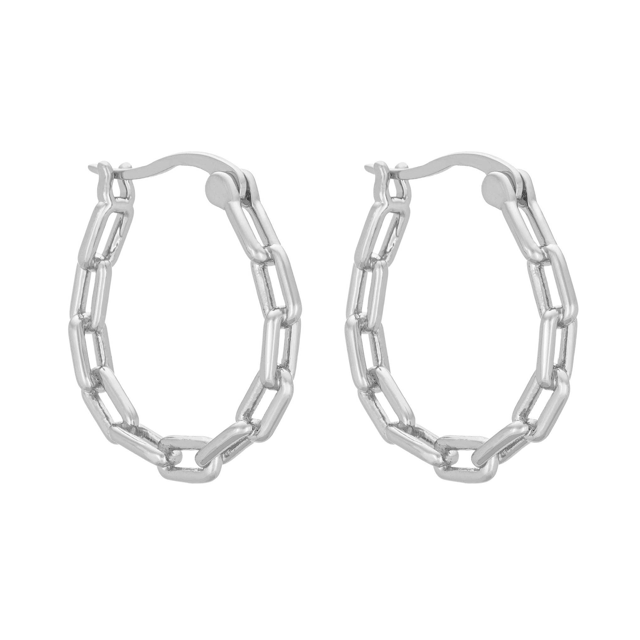 Vega Hoops: Rhodium Plated