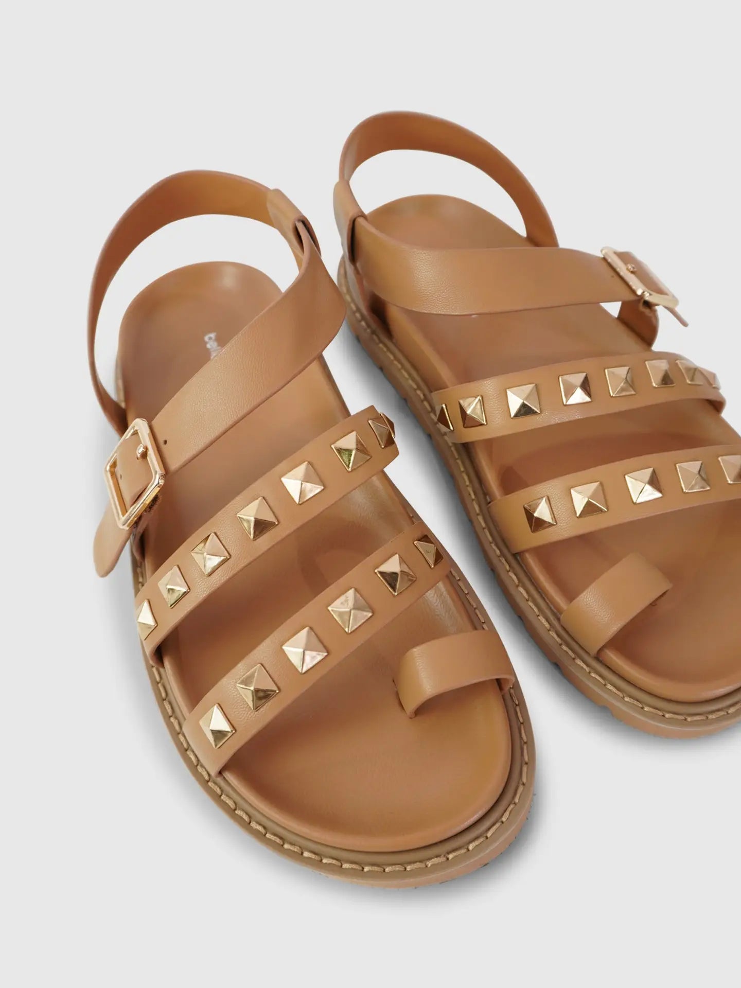 Morning Mood Chunky Stud Sandal - Tan