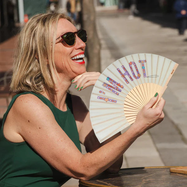 "I'm hot" beaded fan