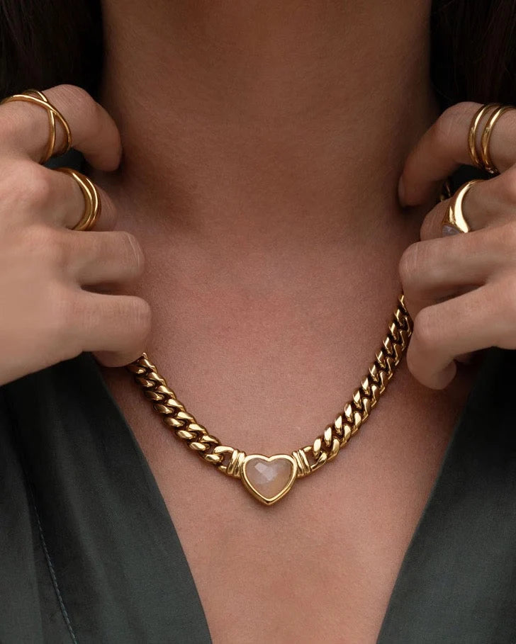 Valentine Necklace- Rose Quartz