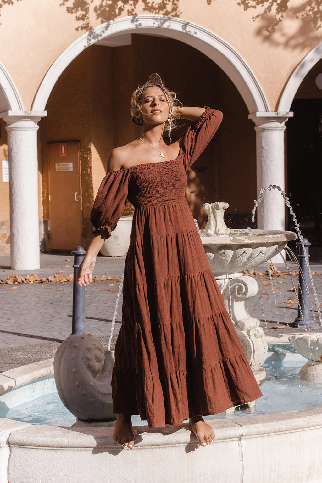 Flora Maxi Dress - Chocolate
