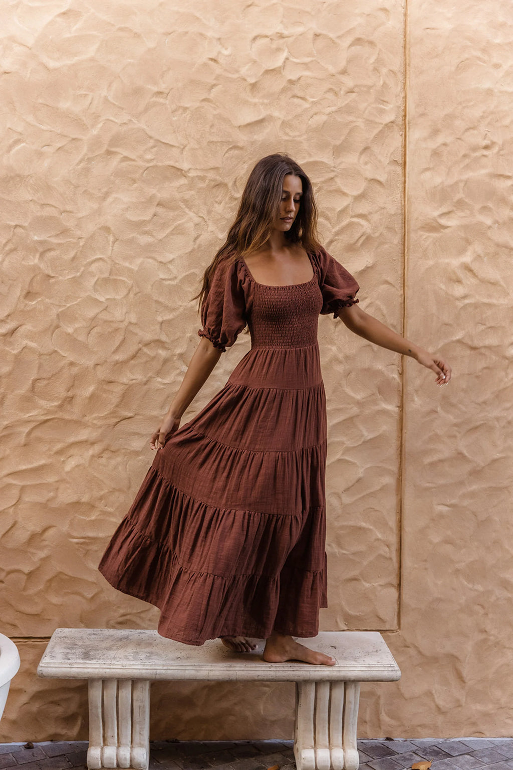 Flora Maxi Dress - Chocolate