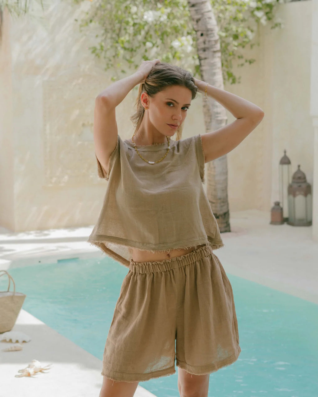 Romy Reversible Top - Taupe