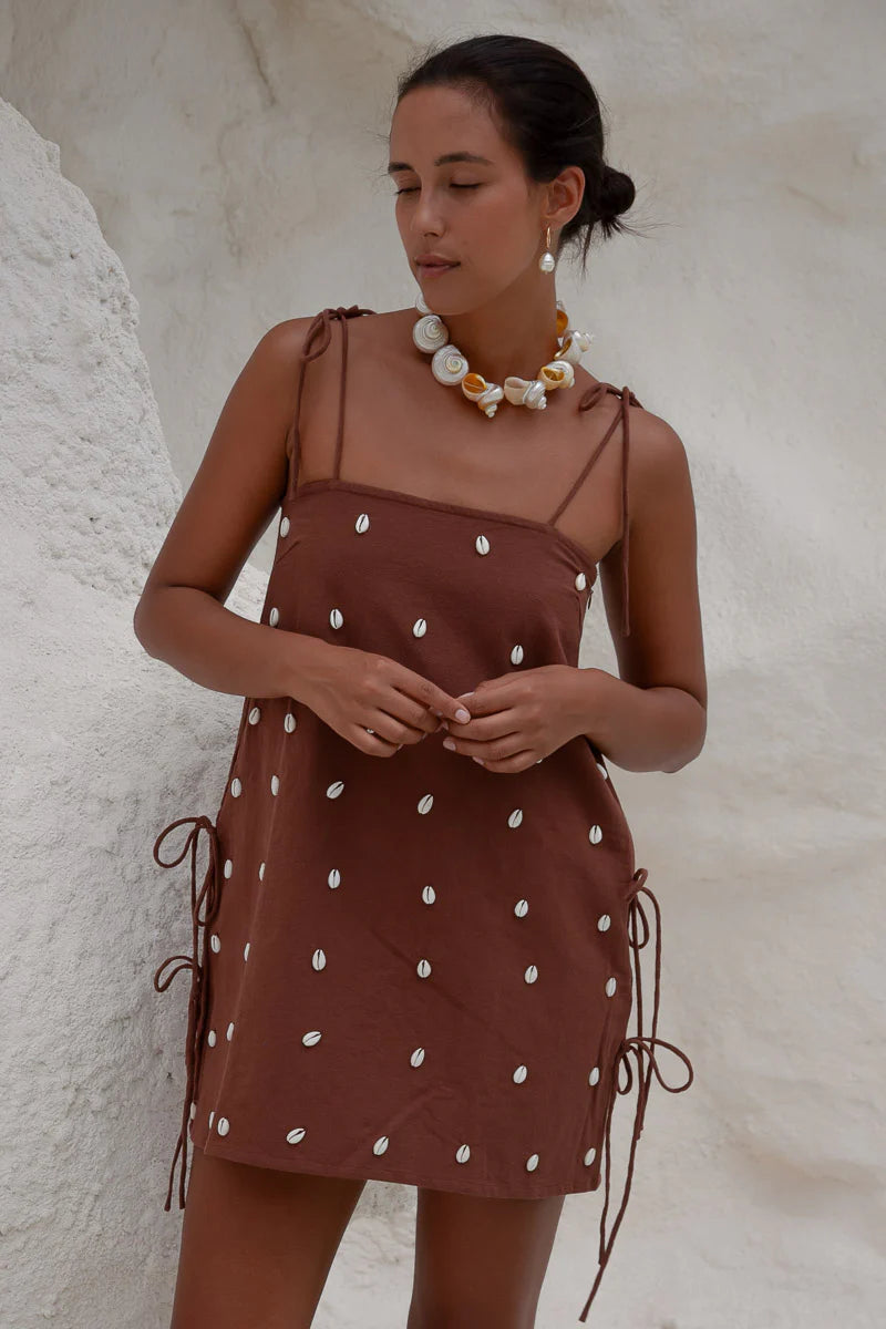 Dede Cowrie Shell Beaded Dress