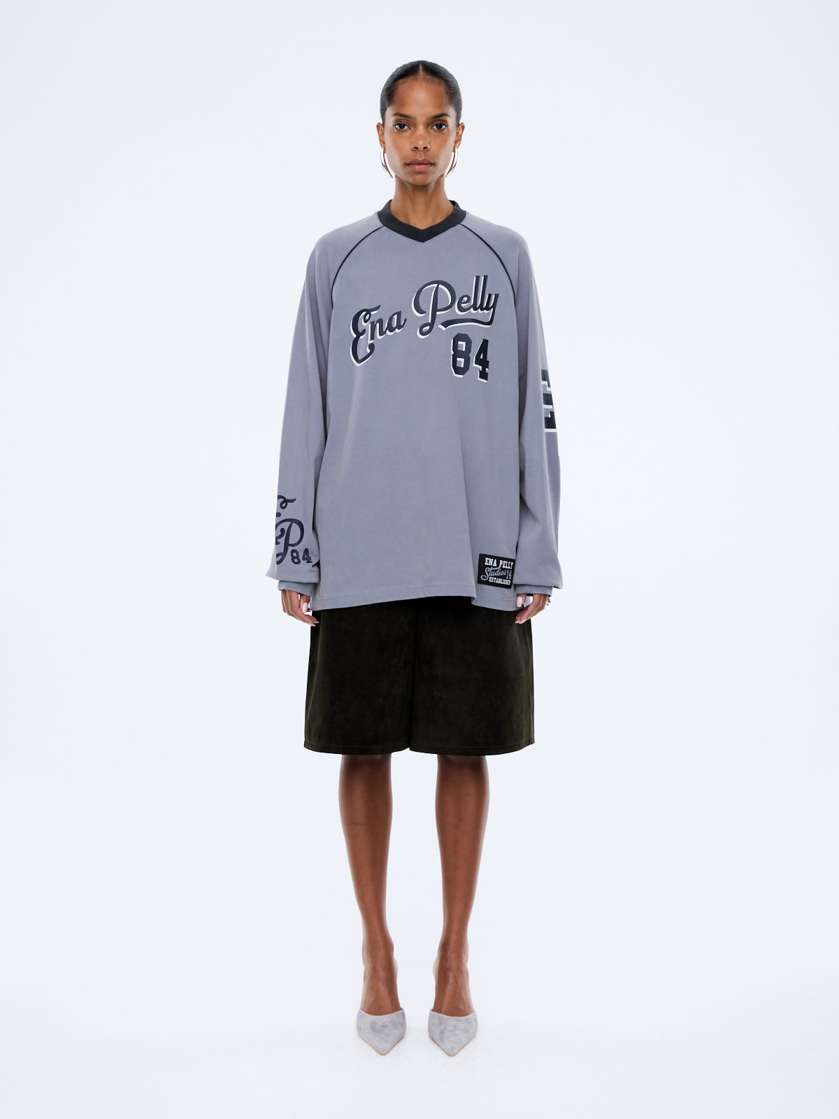TEAM EP LONG SLEEVE TEE-WASHED CHARCOAL