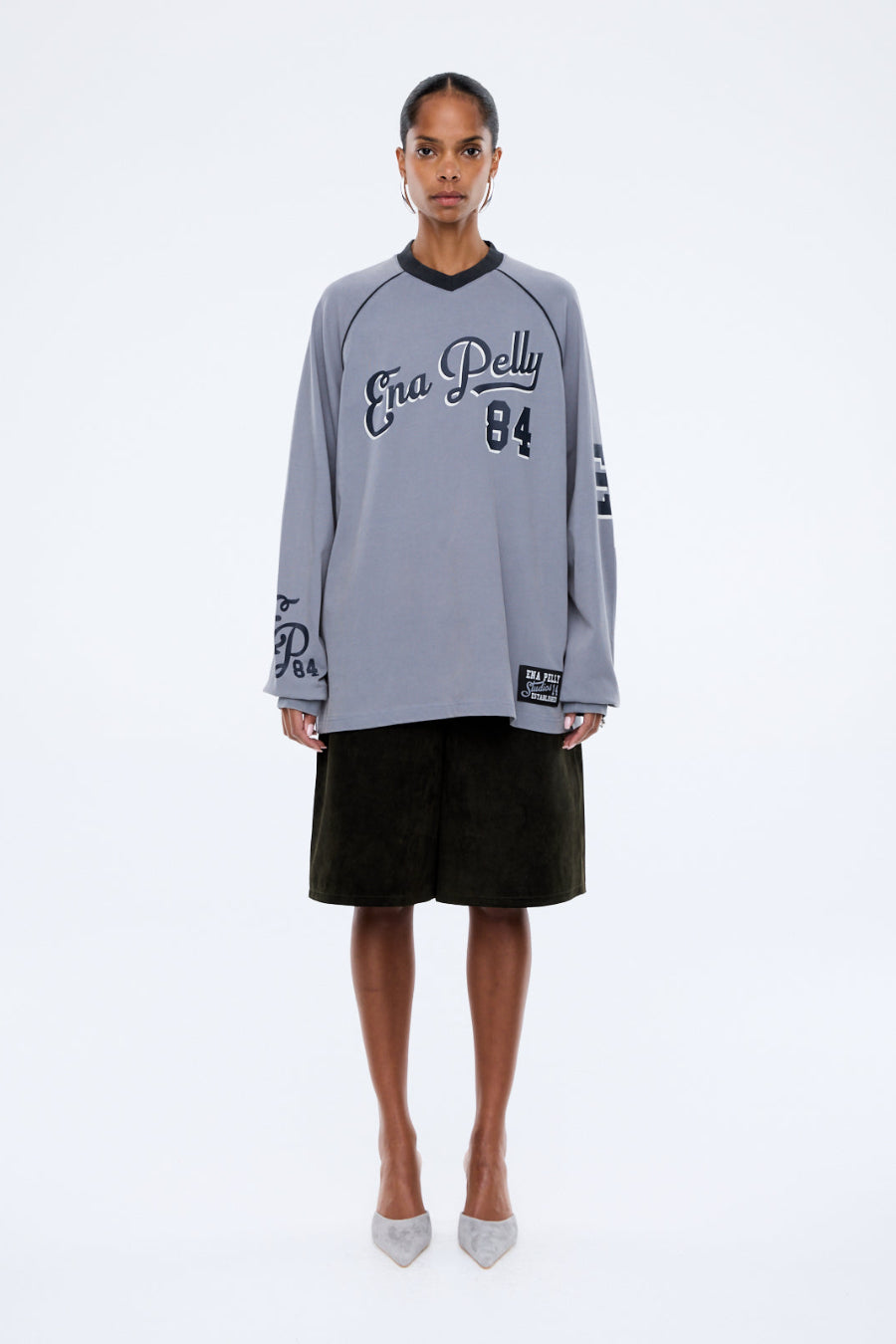 TEAM EP LONG SLEEVE TEE-WASHED CHARCOAL