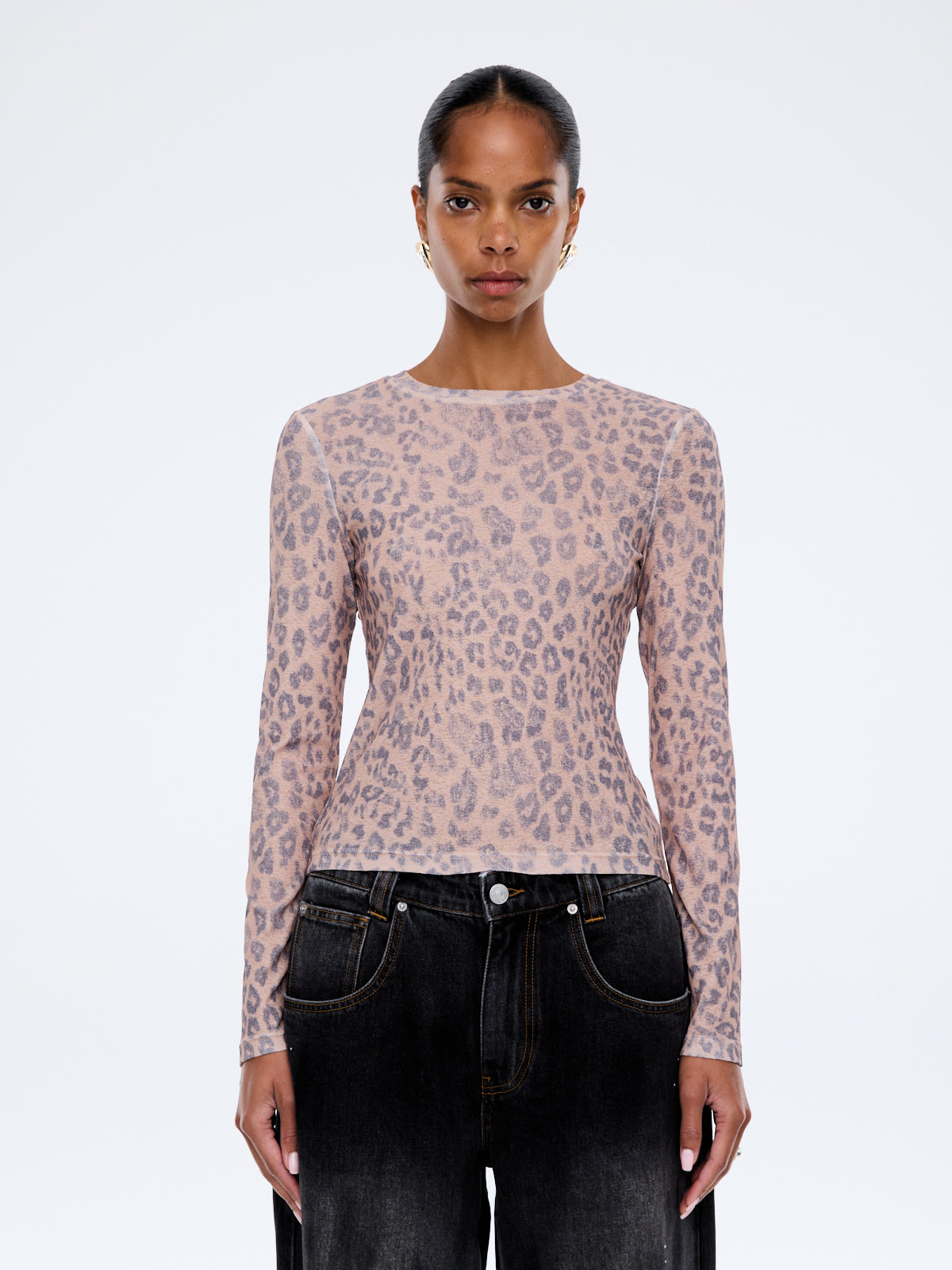 Wynn Long Sleeve Top- Leopard