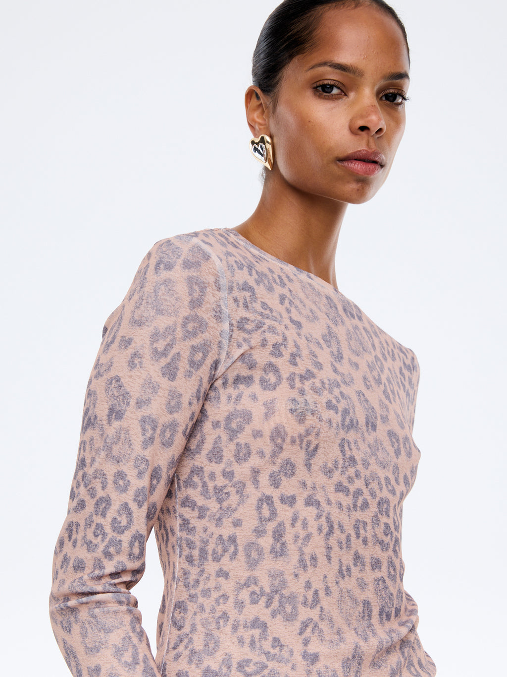 Wynn Long Sleeve Top- Leopard