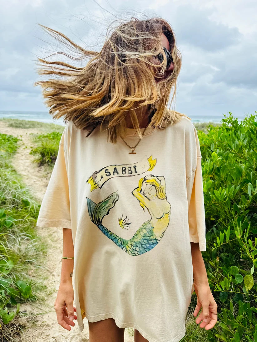 THE VERY OVERSIZED MERMAID TEE - CREAM