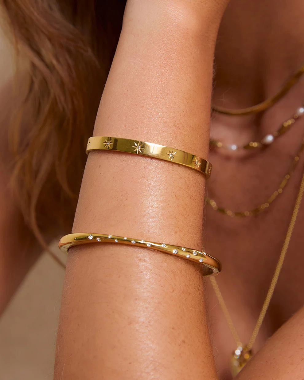 Gemma Gold Cuff Bracelet