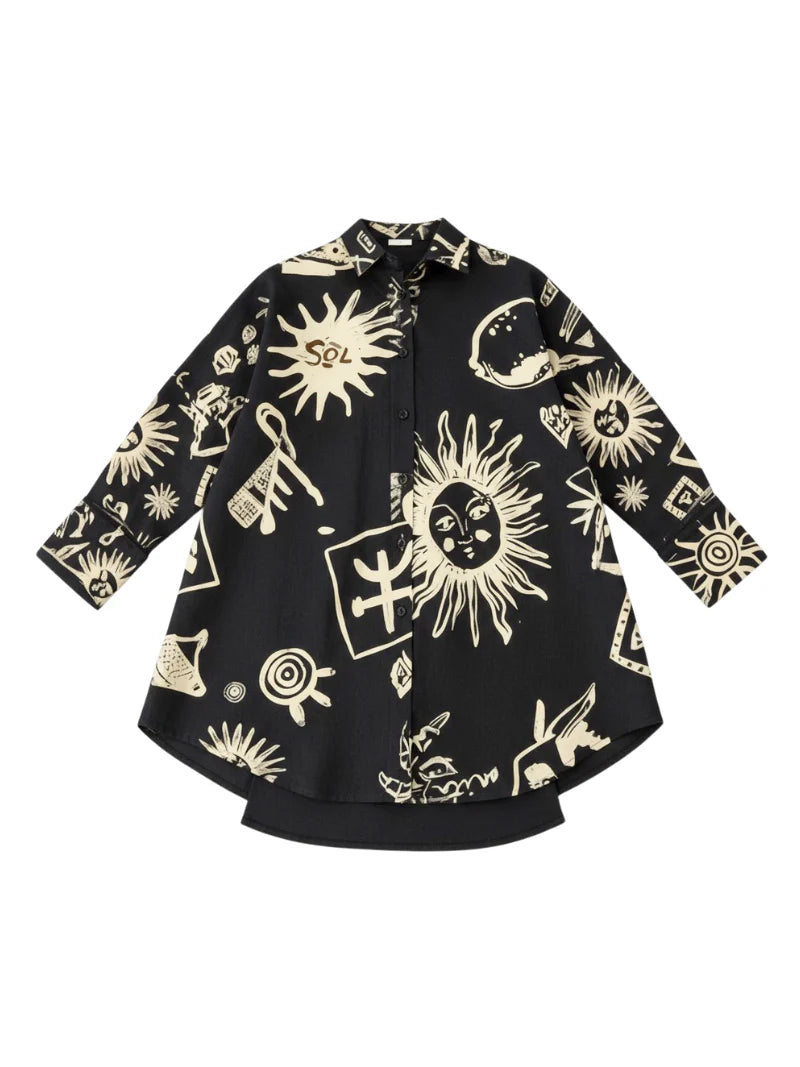 Nacida shirt Juanita print black