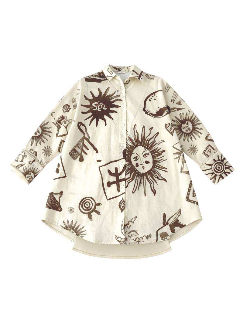 Nacida shirt Juanita print Cream