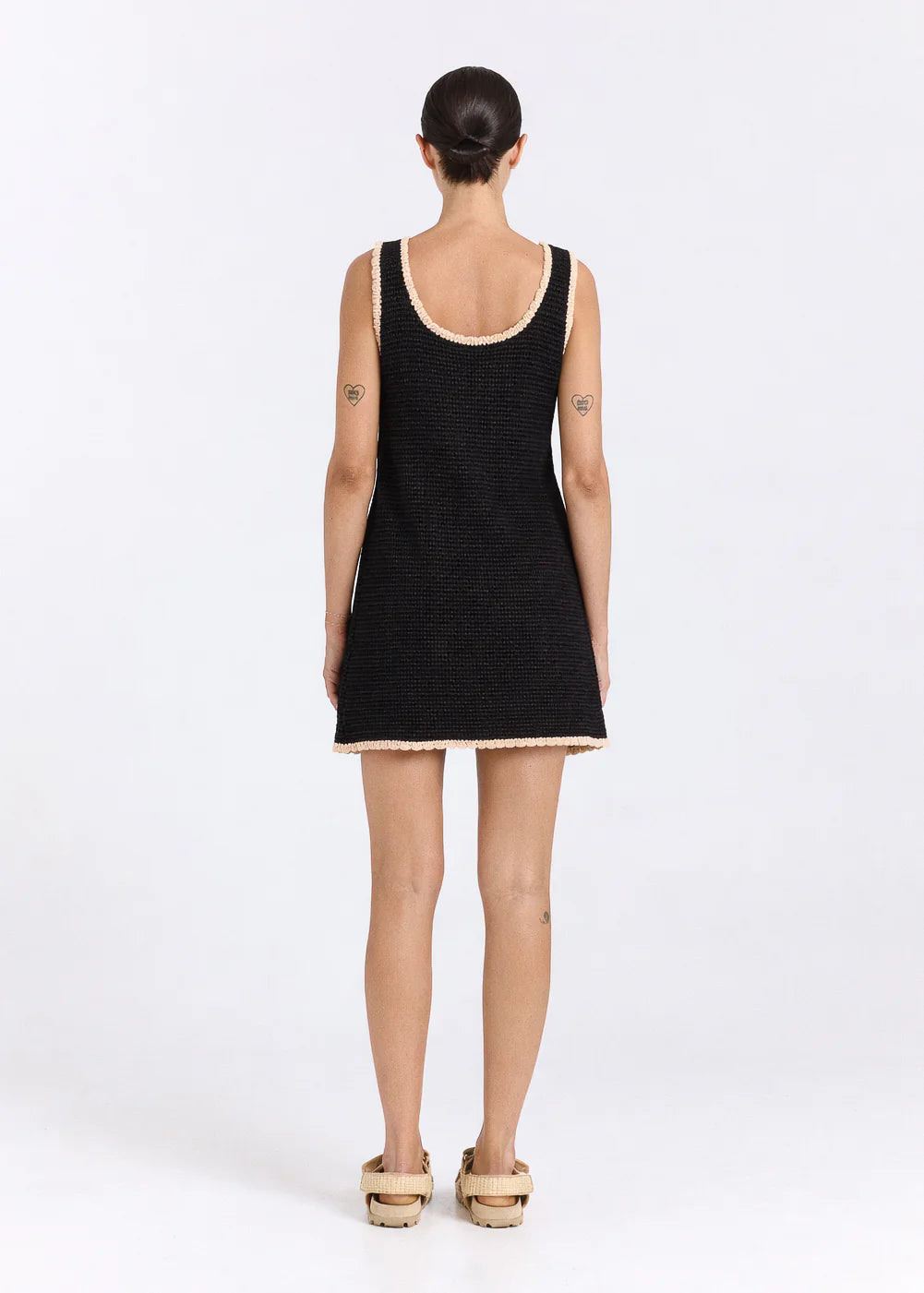 Palm Beach Knit Dress-Black/Sand