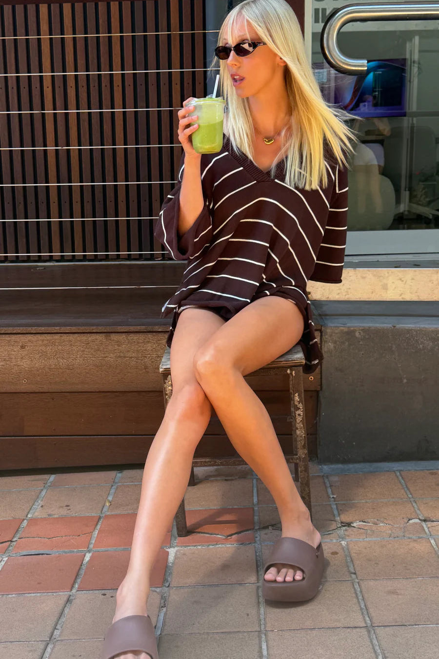 BRANDO KNIT SHORTS CHOCOLATE