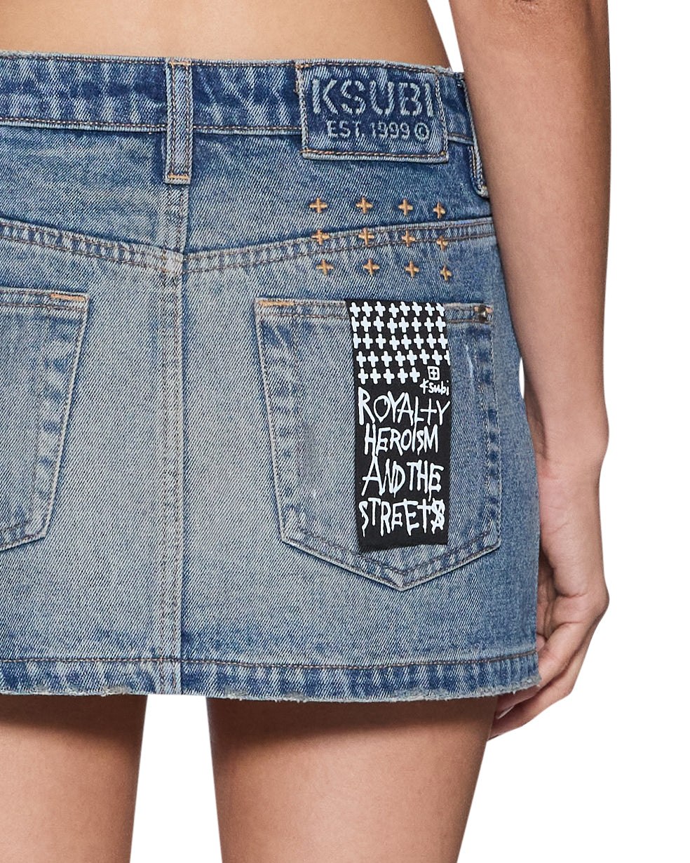 Micro Mini Denim Skirt- Painter Blue