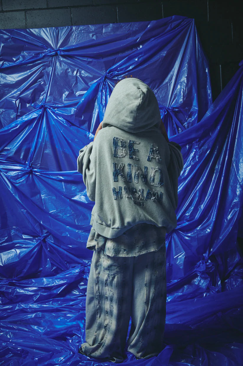 Check Mate Wide Leg Trackies - Blue