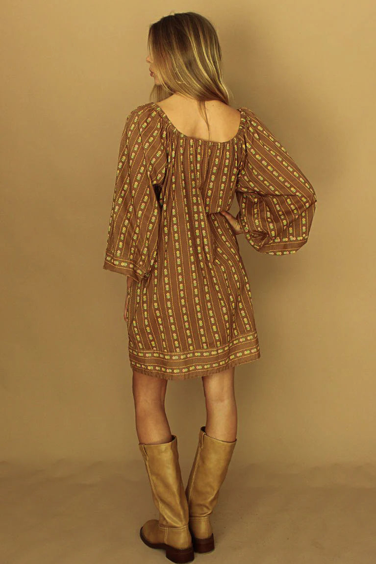 Delilah Mini Dress - Walnut