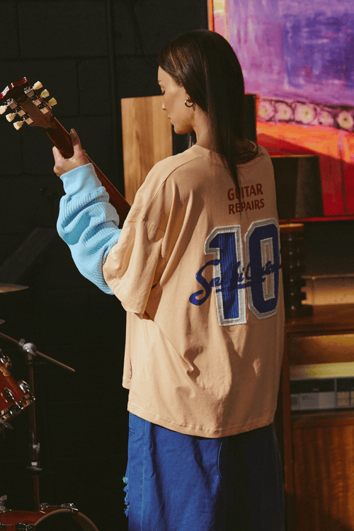 THE LONG SLEEVE SABBI CUSTOM TEE - APRICOT