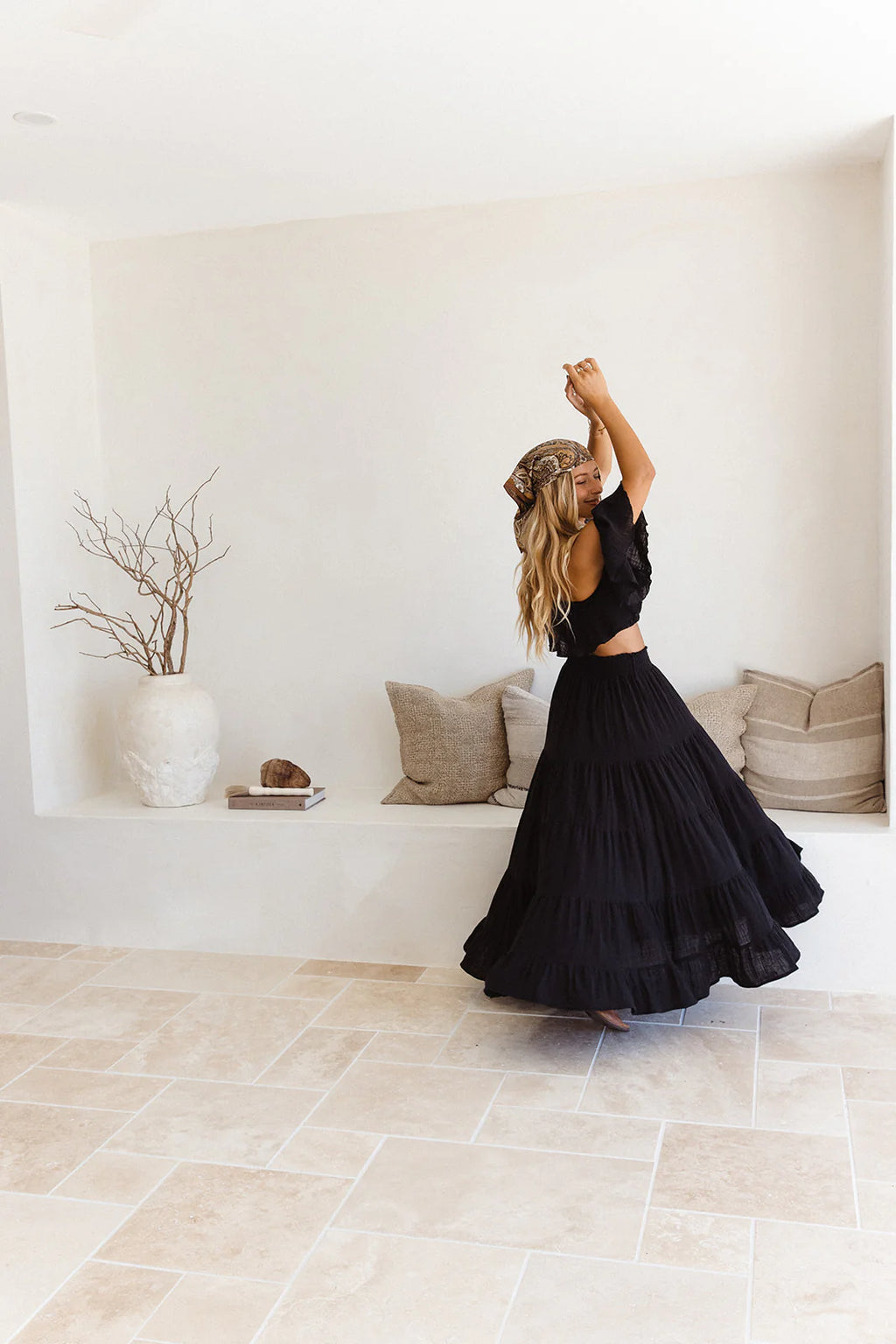 Flora Maxi Skirt - Black