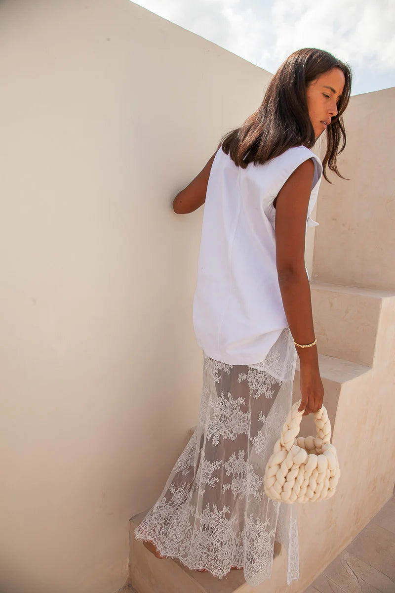 Daintree Lace Skirt- White